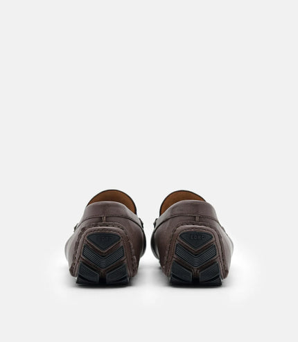 Suede Leather Moccasins - Dark Brown