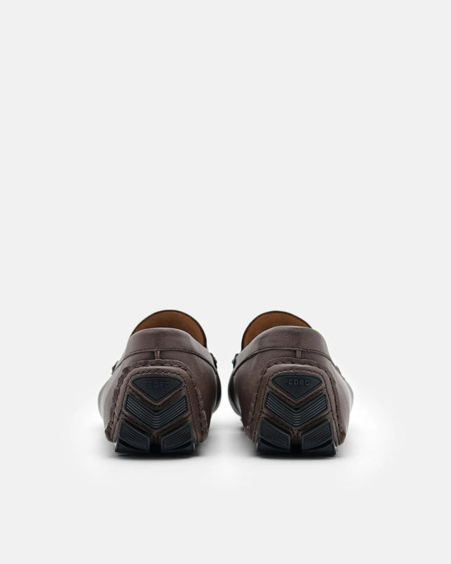 Suede Leather Moccasins - Dark Brown