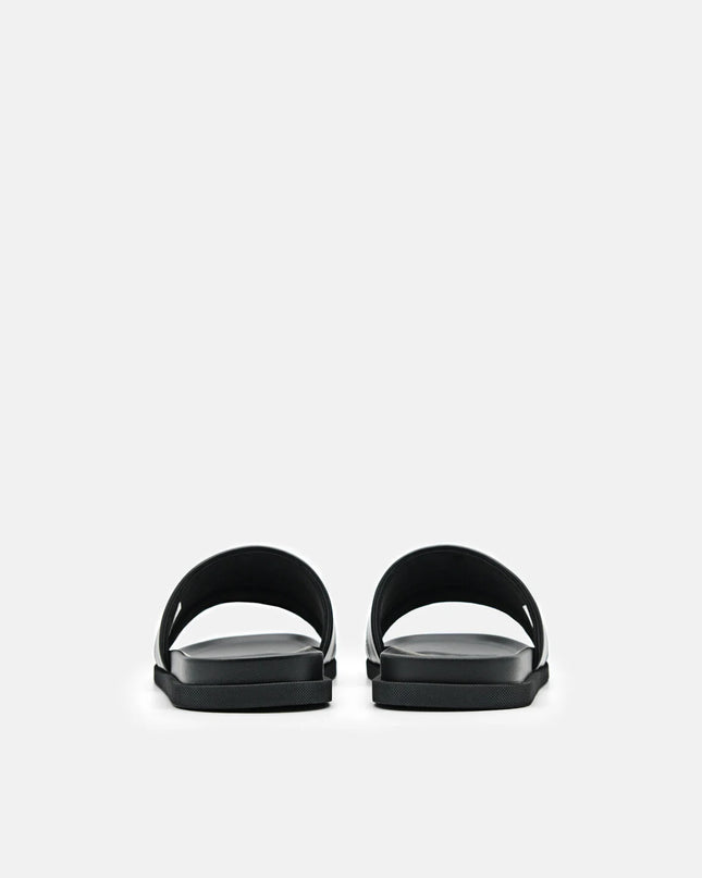 Banded Slide Sandals - Black