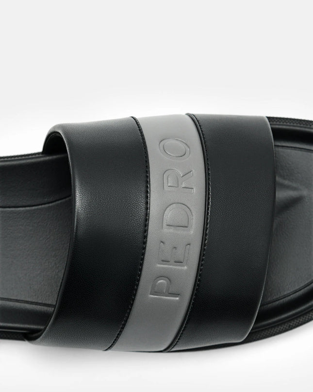 Banded Slide Sandals - Black