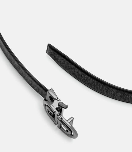 PEDRO Icon Tumbled Leather Automatic Belt - Black