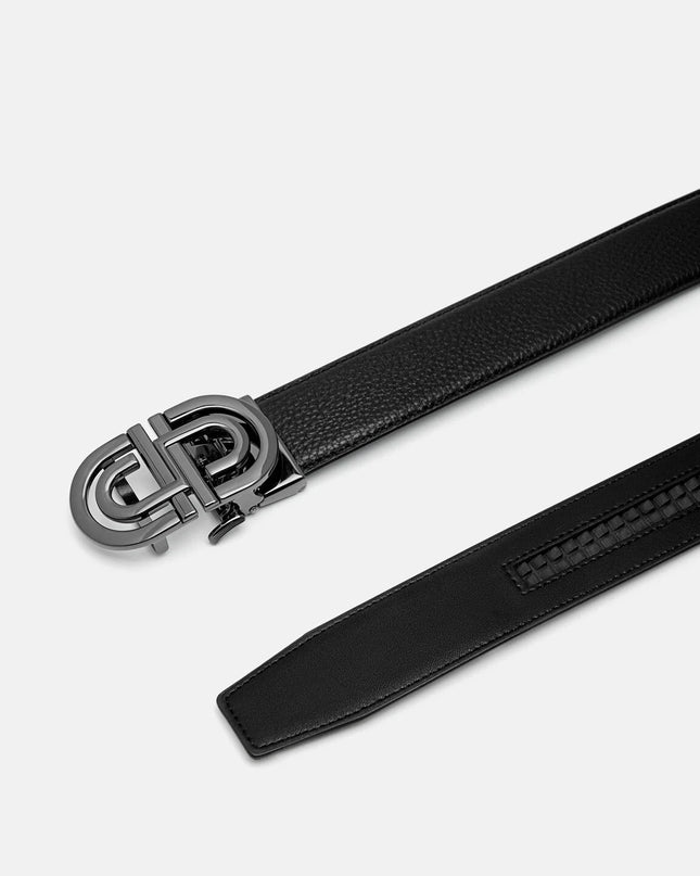 PEDRO Icon Tumbled Leather Automatic Belt - Black