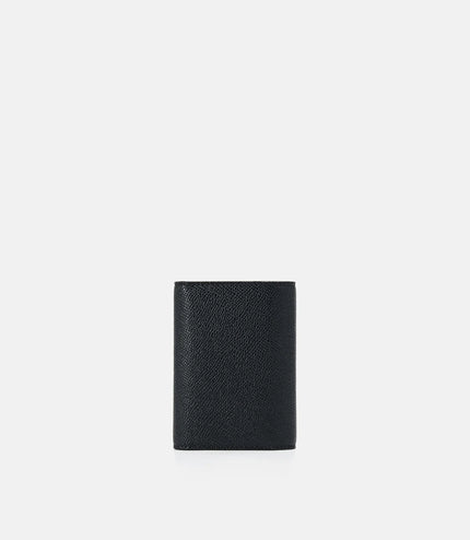 Embossed Leather Key Pouch - Black