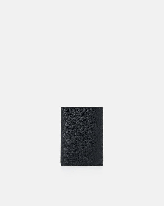 Embossed Leather Key Pouch - Black