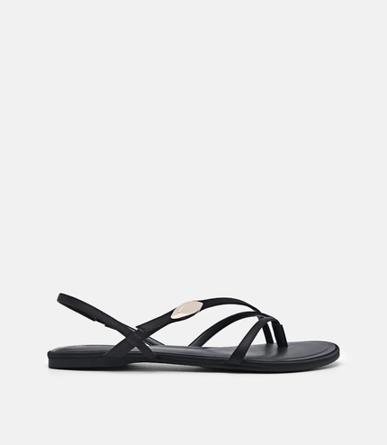 Strappy Slingback Sandals - Black