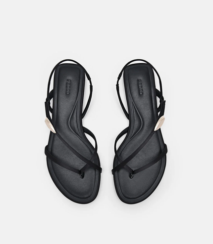 Strappy Slingback Sandals - Black