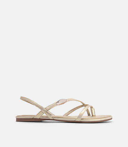 Strappy Slingback Sandals - Champagne