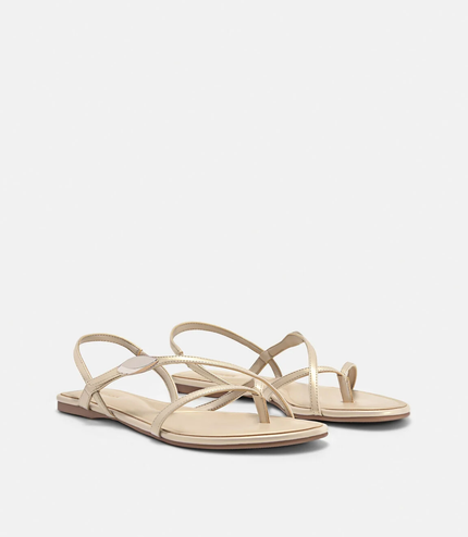 Strappy Slingback Sandals - Champagne