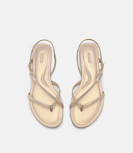 Strappy Slingback Sandals - Champagne