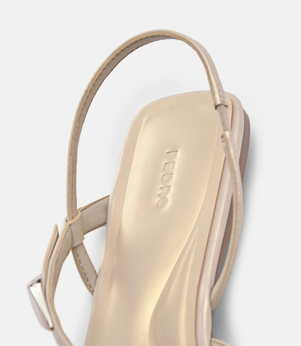 Strappy Slingback Sandals - Champagne