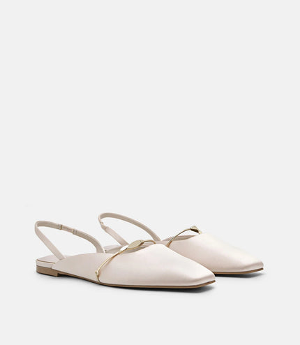 Mira Slingback Mules - Champagne