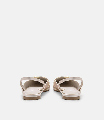 Mira Slingback Mules - Champagne
