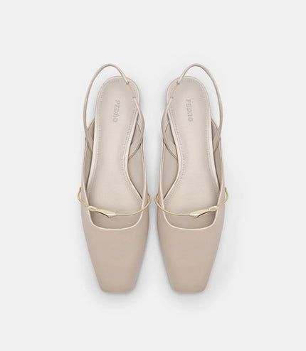 Mira Slingback Mules - Champagne