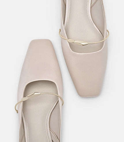 Mira Slingback Mules - Champagne