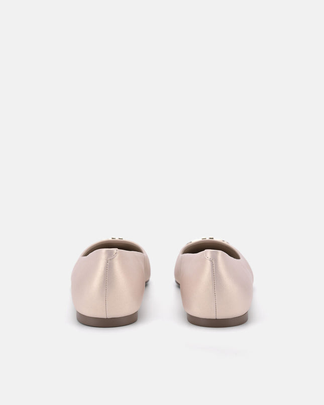 PEDRO Icon Leather Ballerina Pumps - Champagne