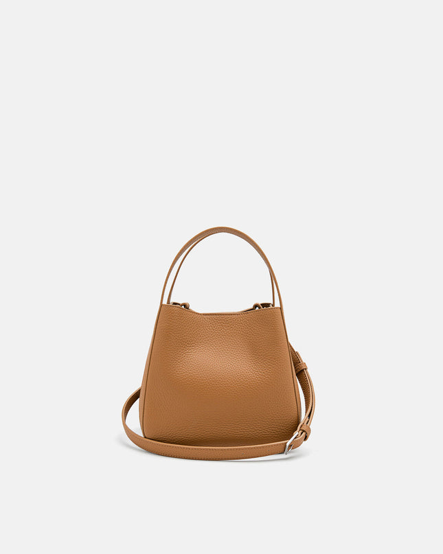 Demi Leather Bucket Bag - Cognac
