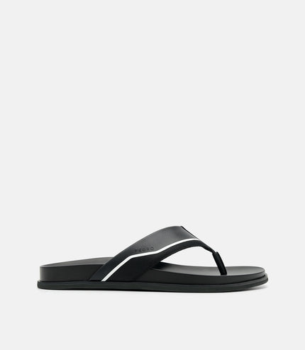 Mesh Thong Sandals - Black