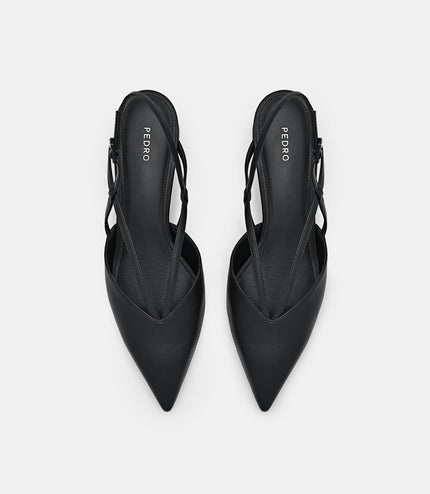 Strappy Slingback Pumps - Black