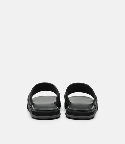Embossed Slide Sandals - Black