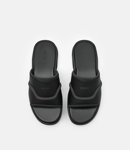 Embossed Slide Sandals - Black