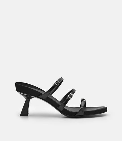 Helix Heel Sandals - Black