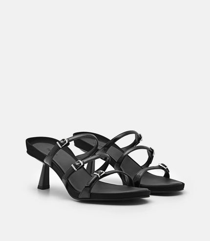 Helix Heel Sandals - Black