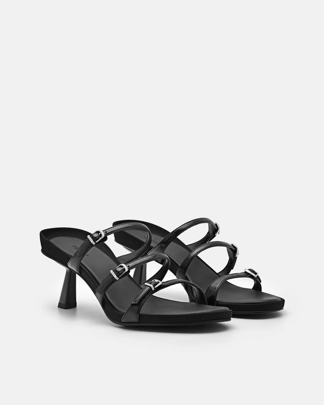 Helix Heel Sandals - Black