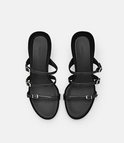 Helix Heel Sandals - Black