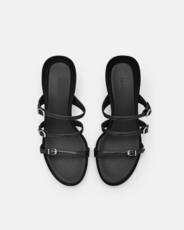 Helix Heel Sandals - Black