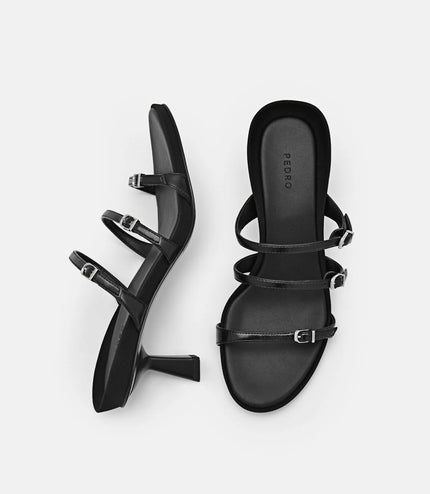 Helix Heel Sandals - Black