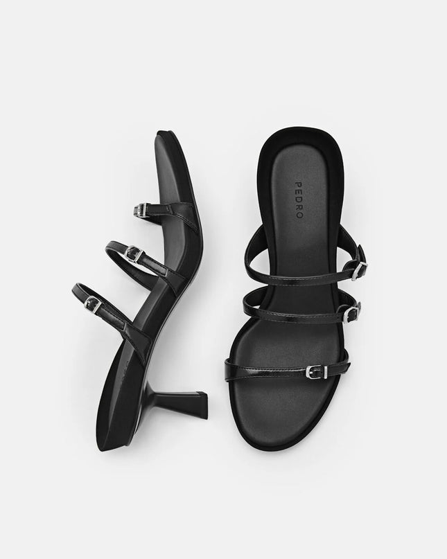 Helix Heel Sandals - Black