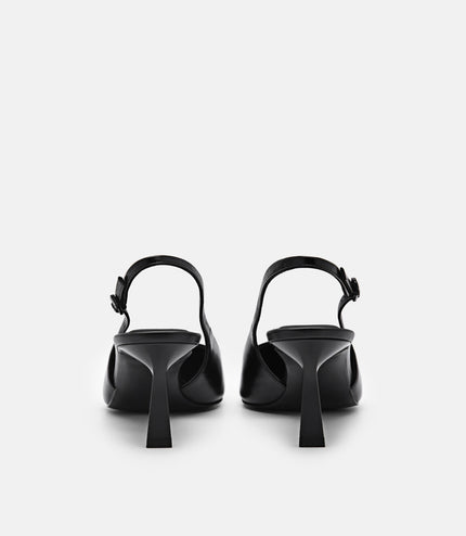 PEDRO Studio Leather Slingback Pumps - Black