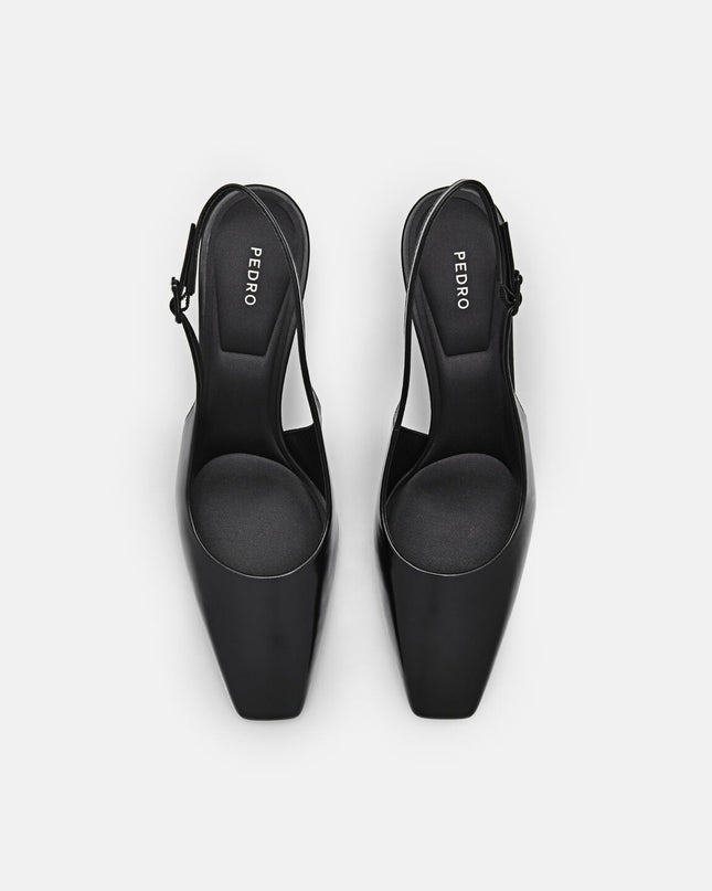PEDRO Studio Leather Slingback Pumps - Black