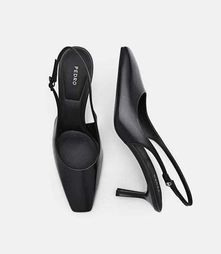 PEDRO Studio Leather Slingback Pumps - Black