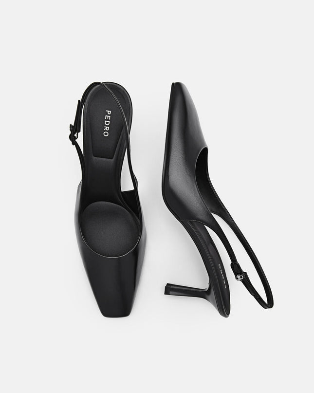 PEDRO Studio Leather Slingback Pumps - Black