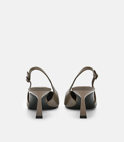 PEDRO Studio Leather Slingback Pumps - Taupe