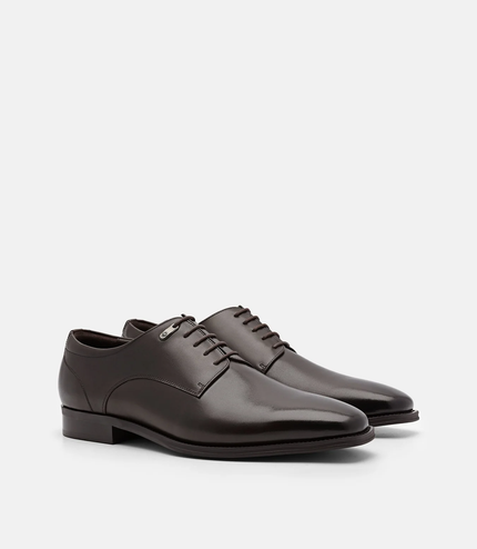 Leather Derby Shoes - Brown