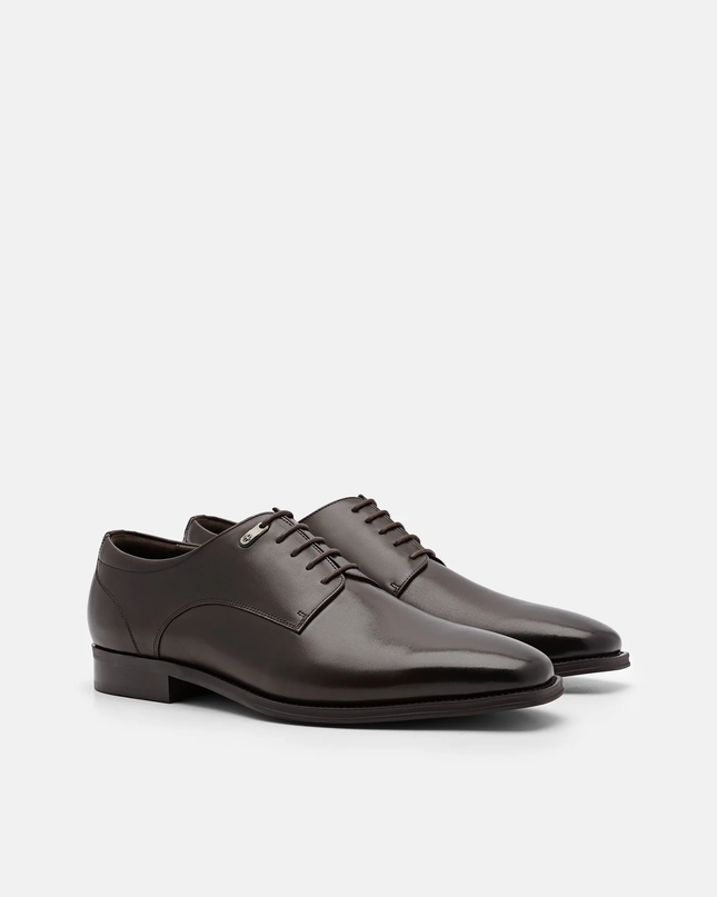Leather Derby Shoes - Brown