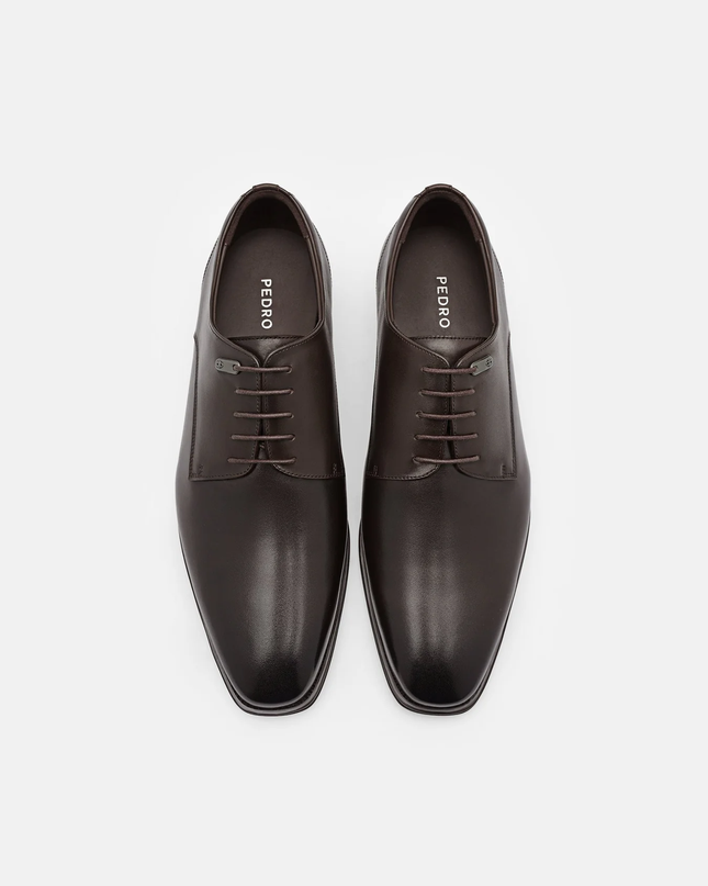 Leather Derby Shoes - Brown