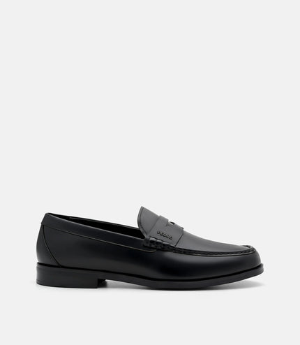 Keith Leather Penny Loafers - Black