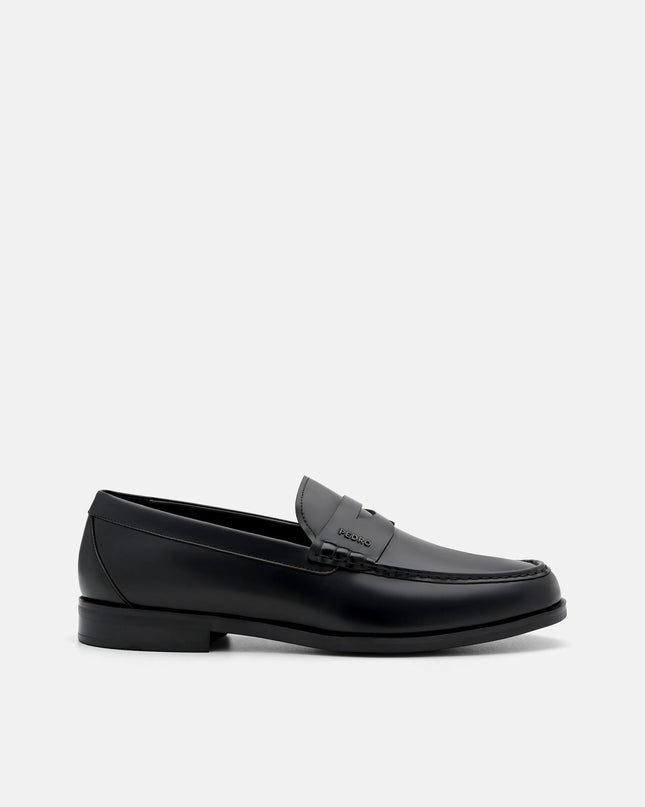 Keith Leather Penny Loafers - Black