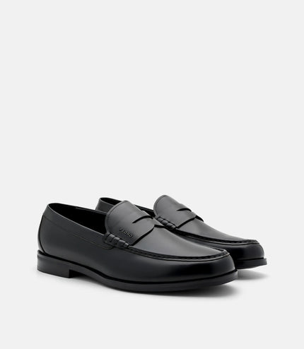 Keith Leather Penny Loafers - Black