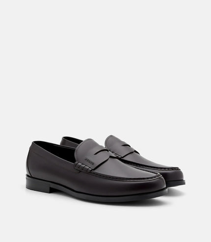 Keith Leather Penny Loafers - Mahogany