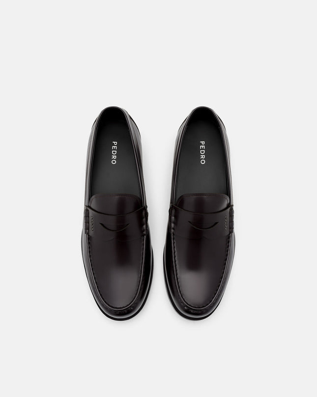 Keith Leather Penny Loafers - Mahogany