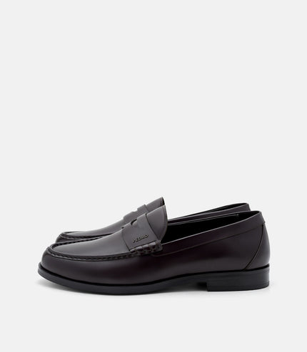 Keith Leather Penny Loafers - Mahogany