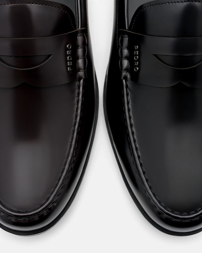 Keith Leather Penny Loafers - Mahogany