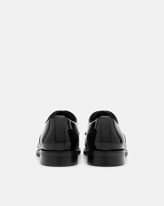 Boxed Leather Derby Shoes - Black