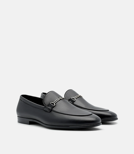 Alistair Leather Horsebit Loafers - Black