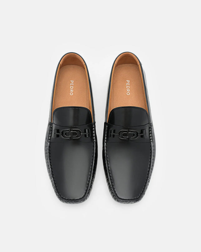 PEDRO Icon Leather Moccasins - Black