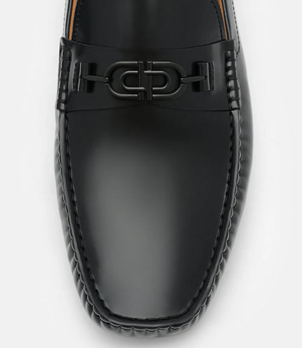 Leather Horsebit Driving Shoes - Black